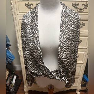 NWT - Open Front Draped Silk Blouse